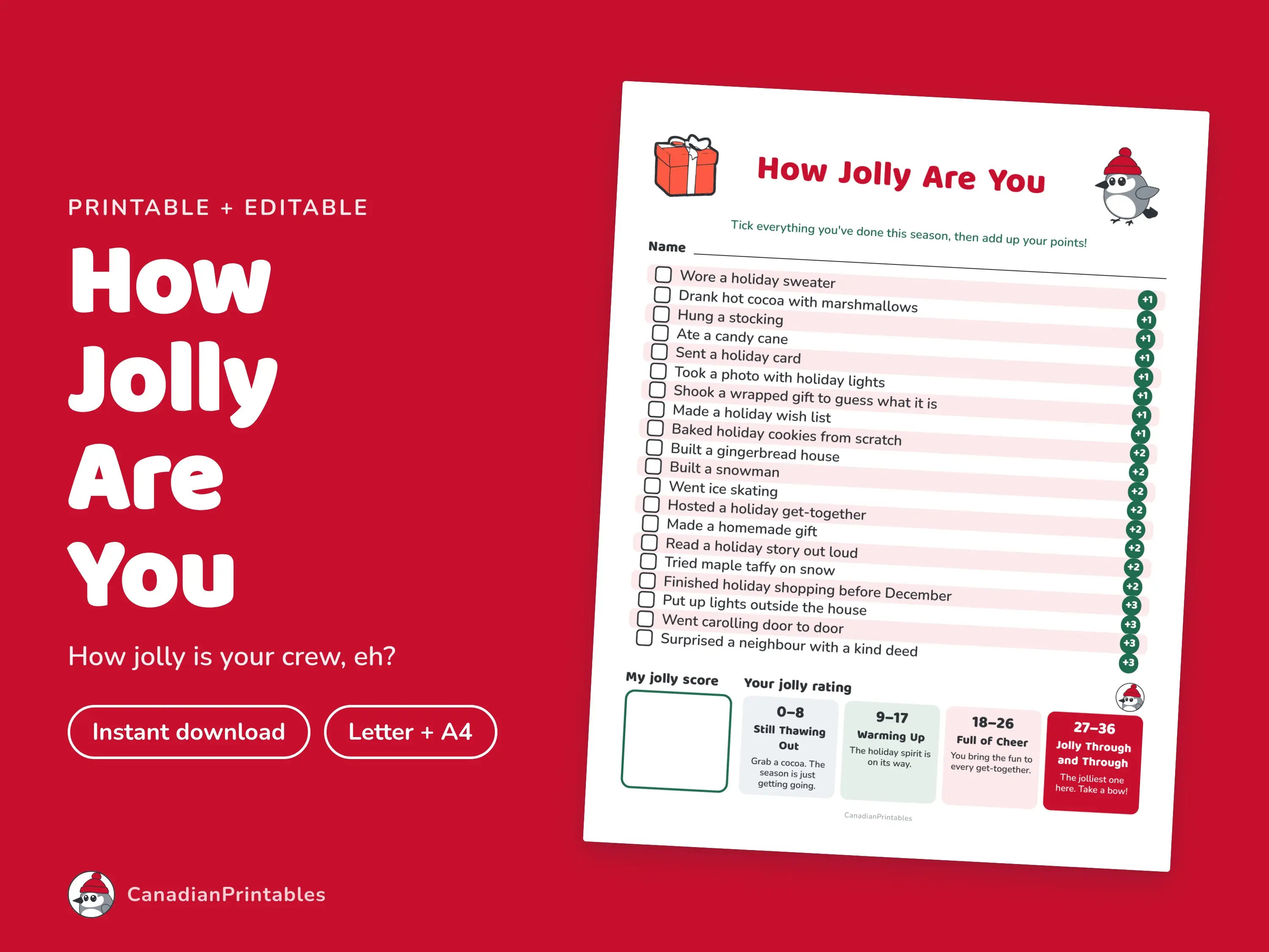 How Jolly Are You printable