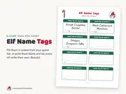 What's Your Elf Name: name tags